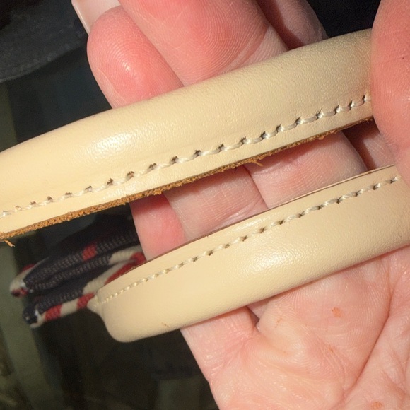 💯 Burberry Navy Tote with Red and Cream Accents Blue Label - Picture 9 of 13